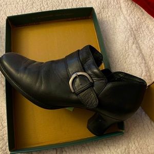 Clark booties super comfortable with rubber sole.